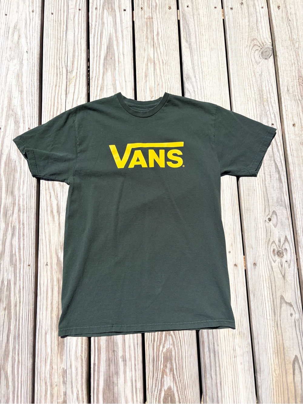 VANS Green Off The Wall Green Yellow T-Shirt Mens Women’s Unisex  Medium Logo